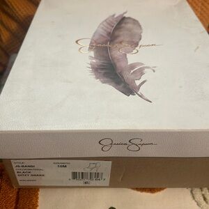 Never worn. Jessica Simpson heels. Black ditzy snake print.